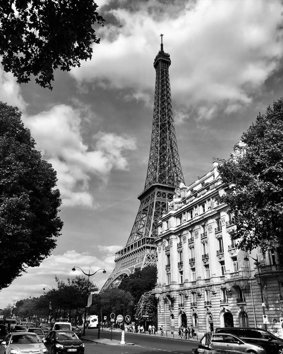 Posters Zwart Wit - Eiffeltoren - Poster Parijs - Zwart wit poster - Interieur Design - Foto Kunst - Wanddecoratie - 61x91