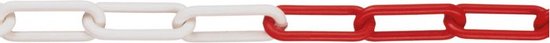Plastic ketting, rood wit 8 mm - 25 meter