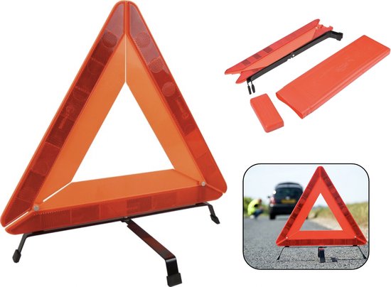 PD gevarendriehoek E-keur – opvouwbaar – met opbergkoffer – reflecterend