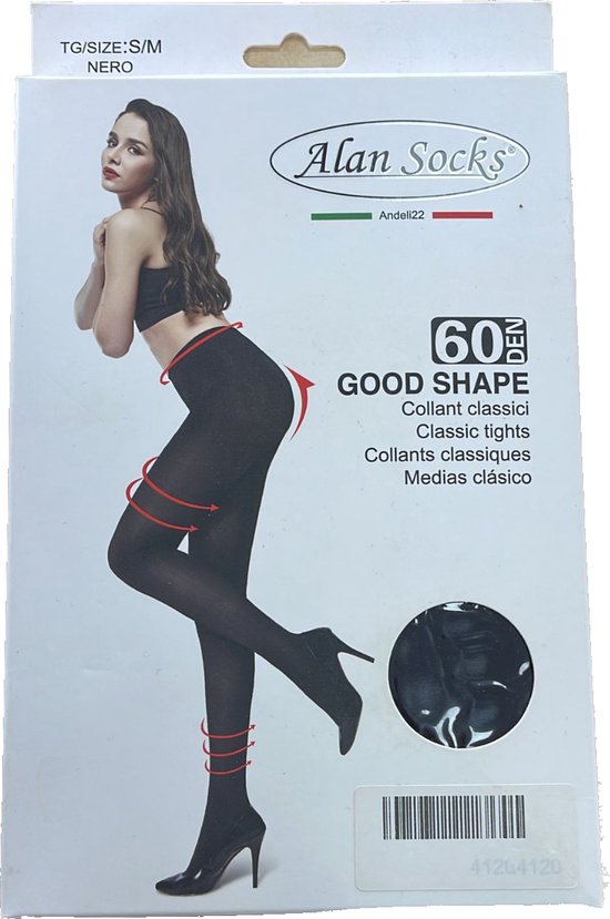 Dames panty - Volledige stijl - 60 Den - Verkleedpanty - S/M - Zwart