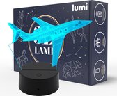 Lampe Lumi 3D - 16 Couleurs - Jet Fighter - Avion - Illusion LED - Lampe de Bureau - Veilleuse - Lampe d'ambiance - Dimmable - USB ou Piles - Télécommande - Cadeau pour Garçons - Enfants