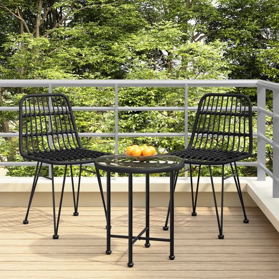 Furniture Limited - Tuinstoelen 2 st 48x62 84 cm PE rattan zwart | bol.com