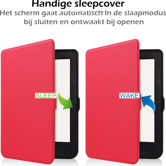 Hoesje Geschikt voor Kobo Nia Hoes Book Case - Hoes Geschikt voor Kobo Nia Hoesje Book Cover - Rood van Hoesje  — afbeelding 4