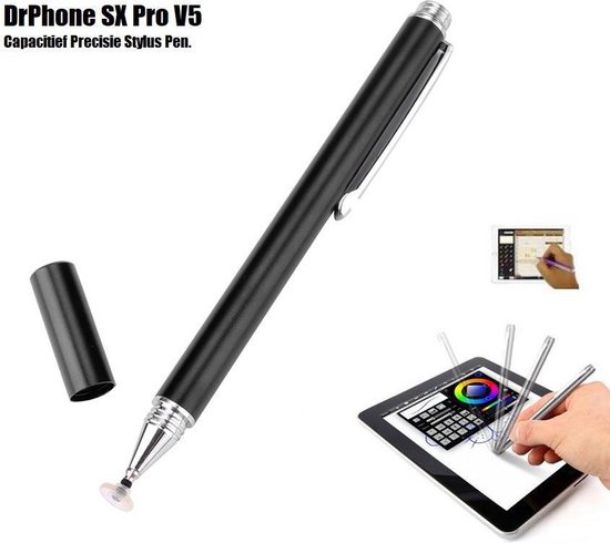 DrPhone - SX Pro V5 Premium Stylus Pen Precisie Disc Capacitief - Geschikt voor Tablet en Smartphone - Zwart van DrPhone — afbeelding 3