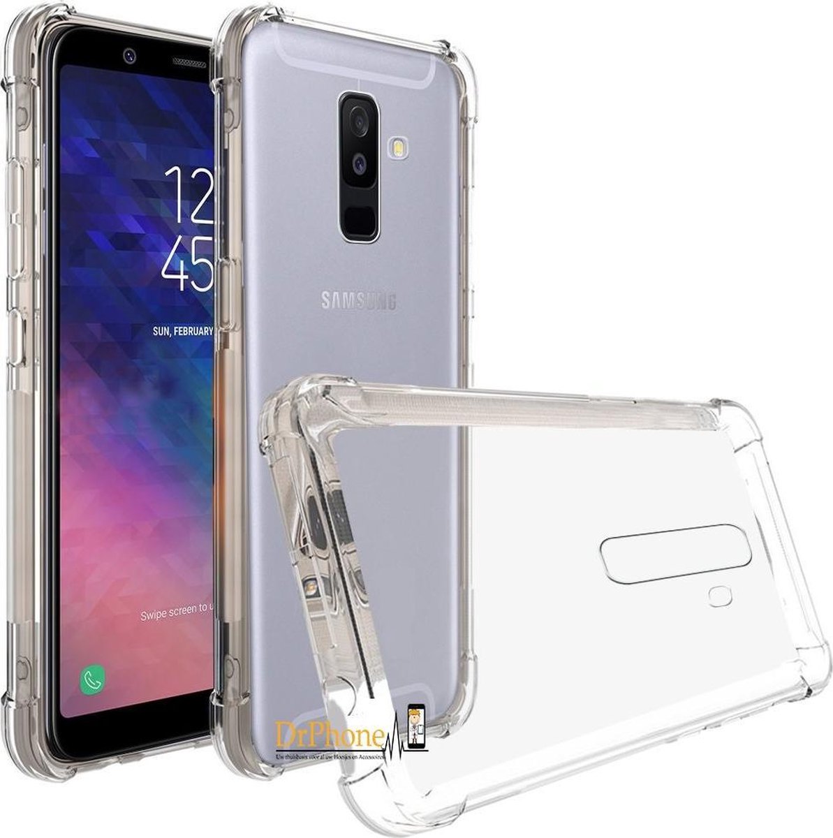 DrPhone A6 2018 2018 TPU Hoesje - Siliconen Shock Bumper Case -Backcover met Verstevigde randen