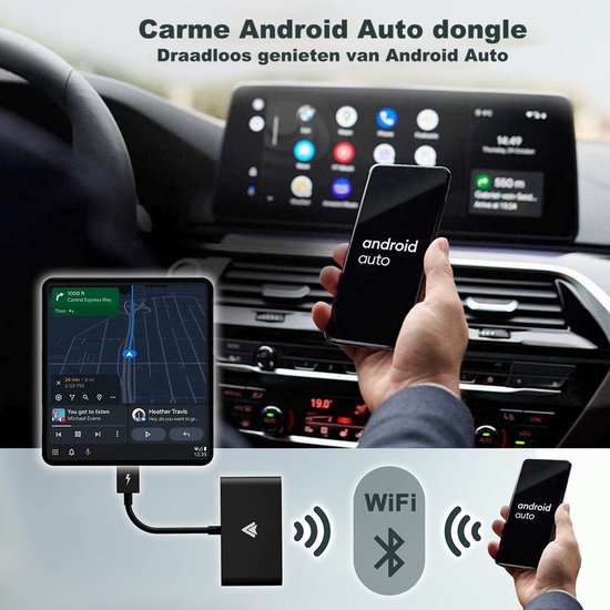 Carme® Luxe Android Auto Dongle Carplay Dongle Android Draadloos