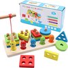 Afbeelding van het spelletje Montessori Houten Magneet Vissen & Puzzel- Kinderspeelgoed
