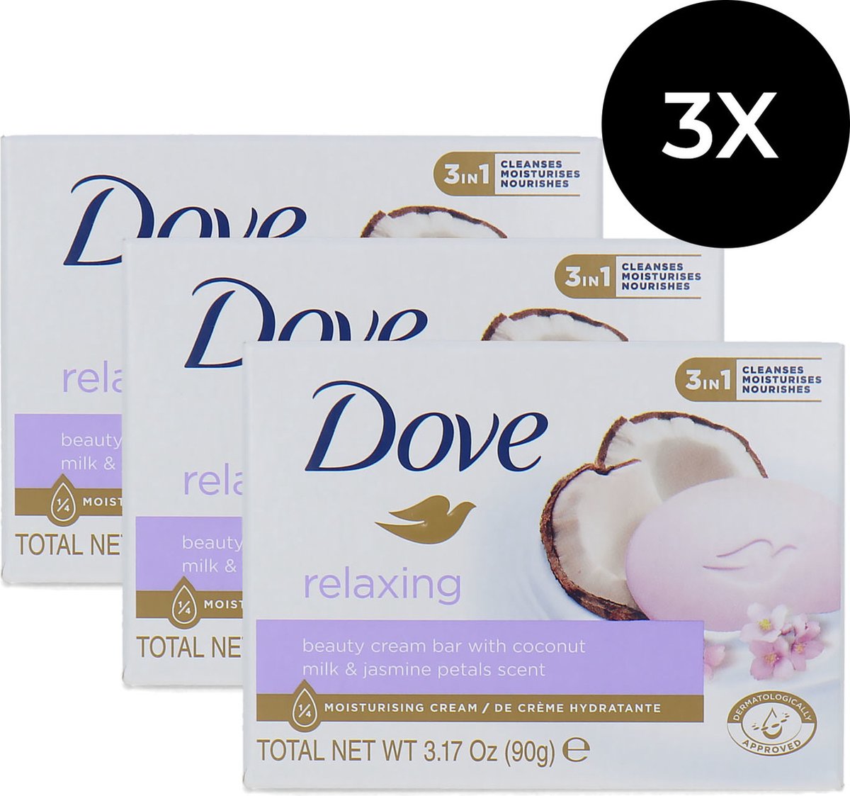 Goedkoopste Dove Beauty Cream Bar Relaxing - 90 gram (set van 3