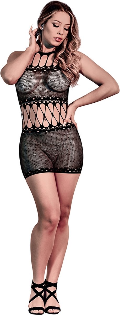 Magic Silk - Exposed S152BLK1SZ - Seamless Cage Dress One Size