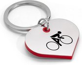 Akyol - wielrennen sleutelhanger hartvorm - Wielrennen - wielrenners - fietsen sleutelhanger - wielrennen accessoires - cadeau - leuk kado voor iemand die van wielrennen houd