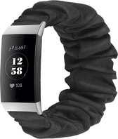 Strap-it Activity tracker strap - Scrunchie nylon strap - convient pour Fitbit Charge 3 / Fitbit Charge 4 - noir