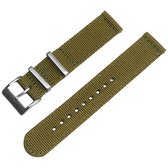 Bracelet de montre en toile comme nylon deux pièces NATO Kaki 18mm