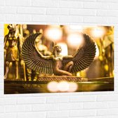 Muursticker - Gouden Egyptisch Isis Beeldje - 105x70 cm Foto op Muursticker