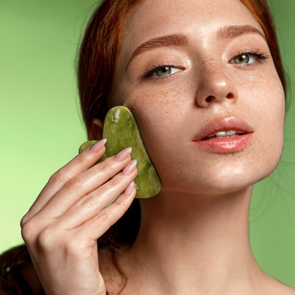 Gua Sha Tool Premium Jade Steen Inclusief Handleiding