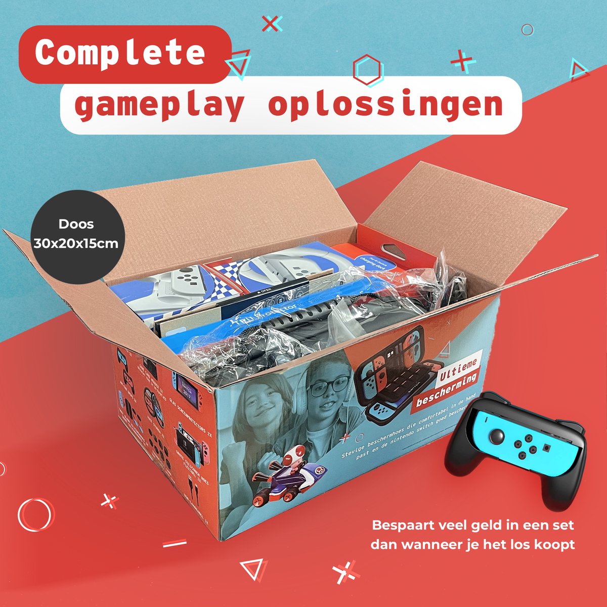Lenx Nintendo Switch Accessoires Set - 30-in-1 - Case