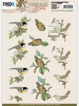 3D knipvel - Jeanine's Art - Vintage Birds - Birdcage