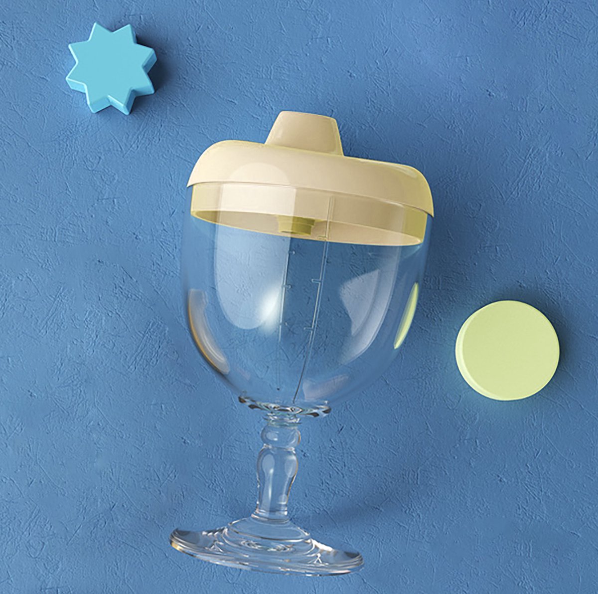 150ML Baby Beker Party Cup Baby Plastic Beker met deksel Feestbeker Geel bol