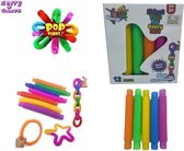Happy Trendz® Pop Tubes 12 Pack XL Deluxe Box - Pop Tube - Pop Buizen - Wacky Tubes -12 Stuks - Fidget wacky tubes - regenboog pop it toy - Top Cadeau
