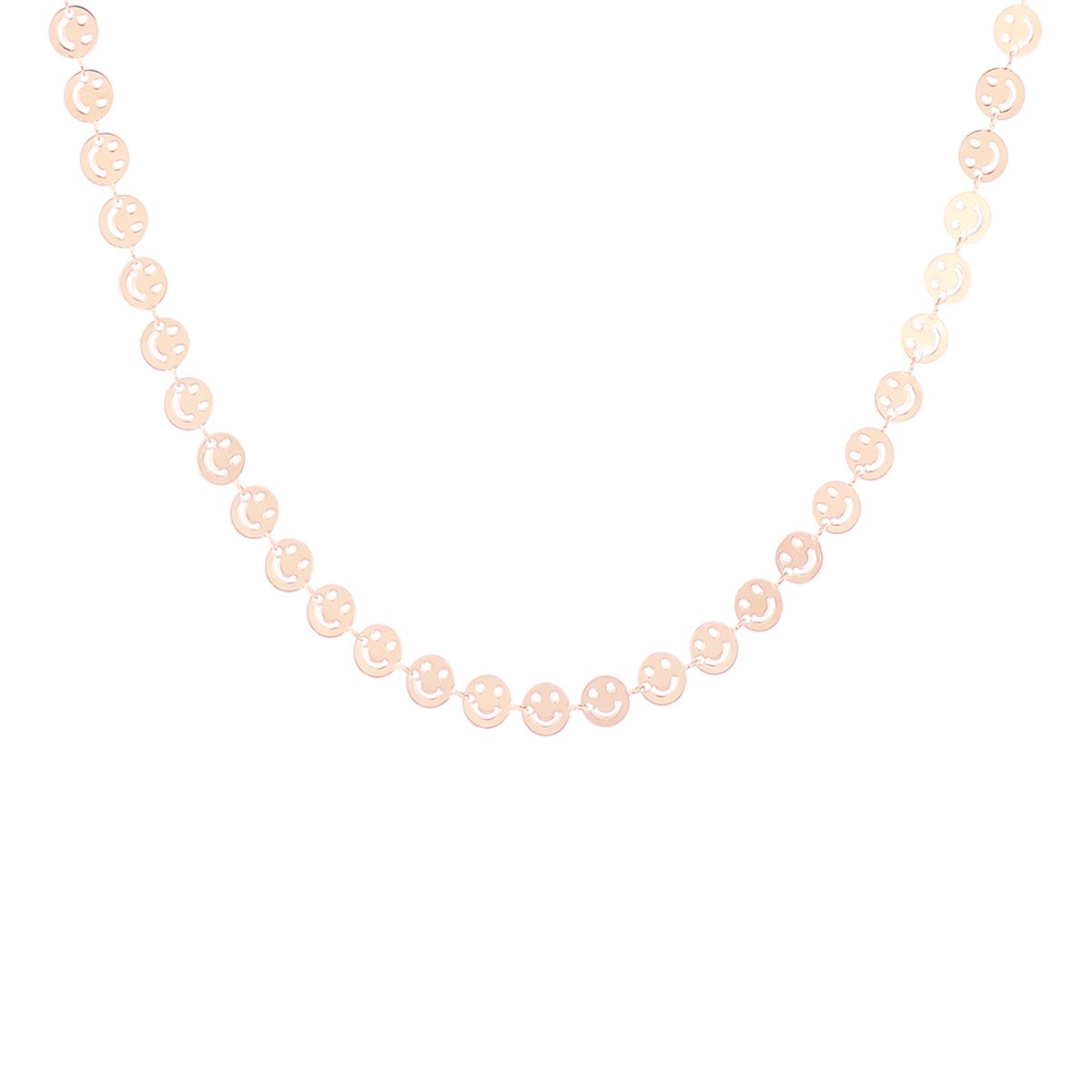 OOZOO Jewellery - rosé goudkleurige ketting met smileys - SN-2011