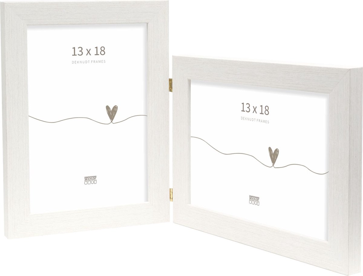 Deknudt Frames fotolijst S41VF1 H1V1 - wit - tweeluik - 2x 13x18 cm