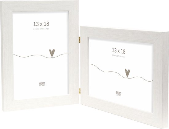 Deknudt Frames cadre photo S41VF1 H1V1 - blanc - diptyque - 2x 13x18 cm