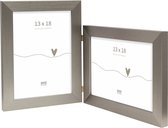 Deknudt Frames fotolijst S41VD1 H1V1 - zilver - tweeluik - 2x 13x18