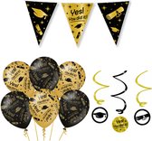Paperdreams Geslaagd thema party versiering set You did it - Vlaggenlijn/hang deco/12x ballonnen