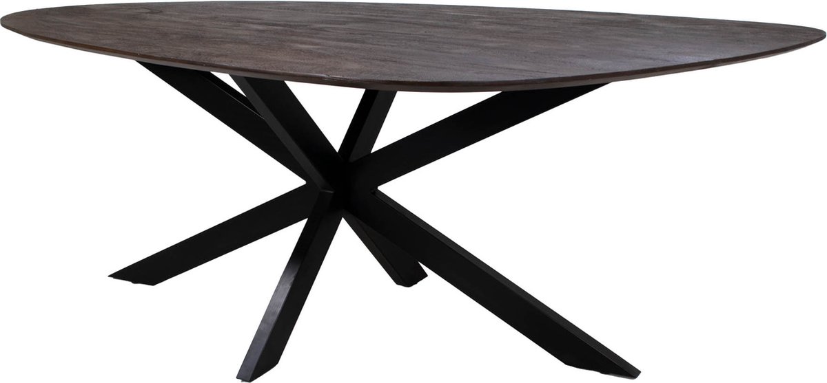 Eettafel Owen Kiezel Bruin Matrix-poot 200cm - Giga Meubel