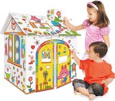 Bolke® - Tente de jeu - Maison Doodle à colorier - Tente de jeu garçons - Tente de jeu fille - Tente de jeu pop up - Tente de jeu à l'intérieur - Avec des marqueurs et du son !