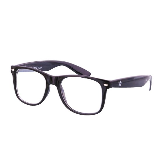 LOUD AND CLEAR® - Nerd Bril Zonder Sterkte - Nerdbril Zwart - Bril Heldere Doorzichtige Glazen - Bril Zonder Sterkte