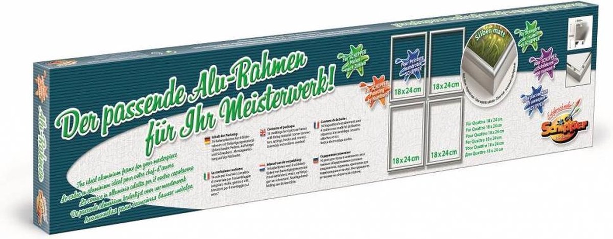 Schipper Malen nach Zahlen/Alurahmen Quattro Silber 18x24