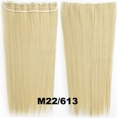Clip in hairextensions 1 baan straight blond M22/613