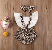 Set Vêtements Bébés 12 Mois - Set Vêtements Bébé Imprimé Léopard - Tenue Bébé Comprend Bandeau - Tenue Bébé Complète - Cadeau Bébé - Tenue Bébé 100% Katoen