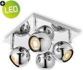 Home sweet home LED opbouwspot Bollo 4L 22 cm - chroom