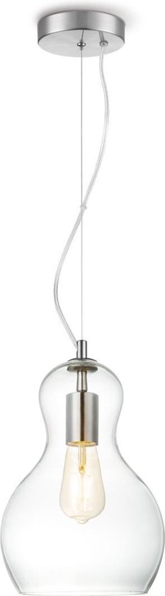 Home Sweet Home - Moderne Hanglamp Bello - hanglamp gemaakt van Glas - Helder - 21/21/138cm - Pendellamp geschikt voor woonkamer, slaapkamer en keuken- geschikt voor E27 LED lichtbron