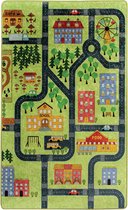 Asir-tapijt (100 x 160). Kleine Stad - Groen
