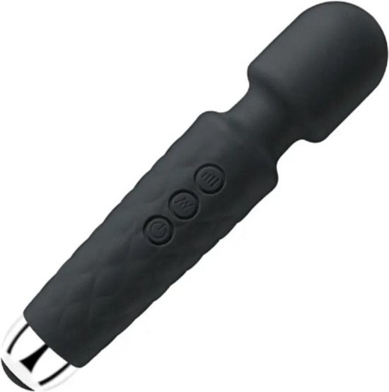 PlayToys Personal Massager & Magic Wand Vibromasseur - Vibromasseur Point G & Stimulateur de Clitoris - Vibrateurs Silencieux pour Femme - Toys également pour Couples - Erotiek - Noir Obsidian