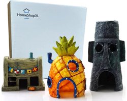 Aquarium Decoratie - Ornamenten - Set van 3 - Spongebob