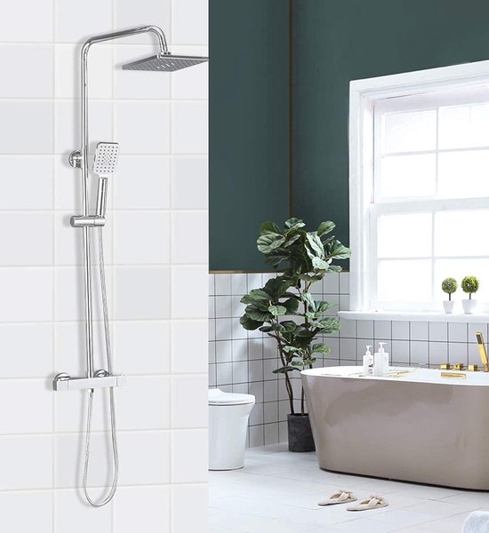 GO By Van Marcke Cocoon Douchesysteem Rond Regendouche Handdouche Thermostatische Kraan Chroom Sw293257