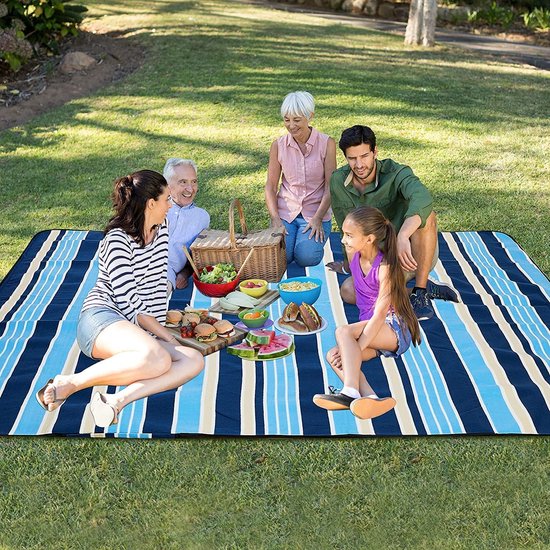 Picknickdecke Groß 210x200cm | Sand- & Wasserfest Mit Tragetasche