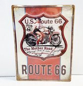 Route 66 The mother Road Metaal Bord 30 x 40 cm