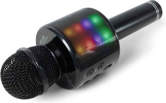 BRAINZ LED Karaoke Microfoon - Draadloos - Bluetooth - Zwart