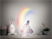 Eenhoorn nachtlamp met regenboog reflectie projectie op de muur - kleurrijk LED nachtlampje - unicorn lamp - kerst cadeau tip