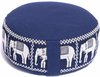 Meditatiekussen donkerblauw olifanten opdruk - Katoen - Boekweit - 33x17 - Donker blauw
