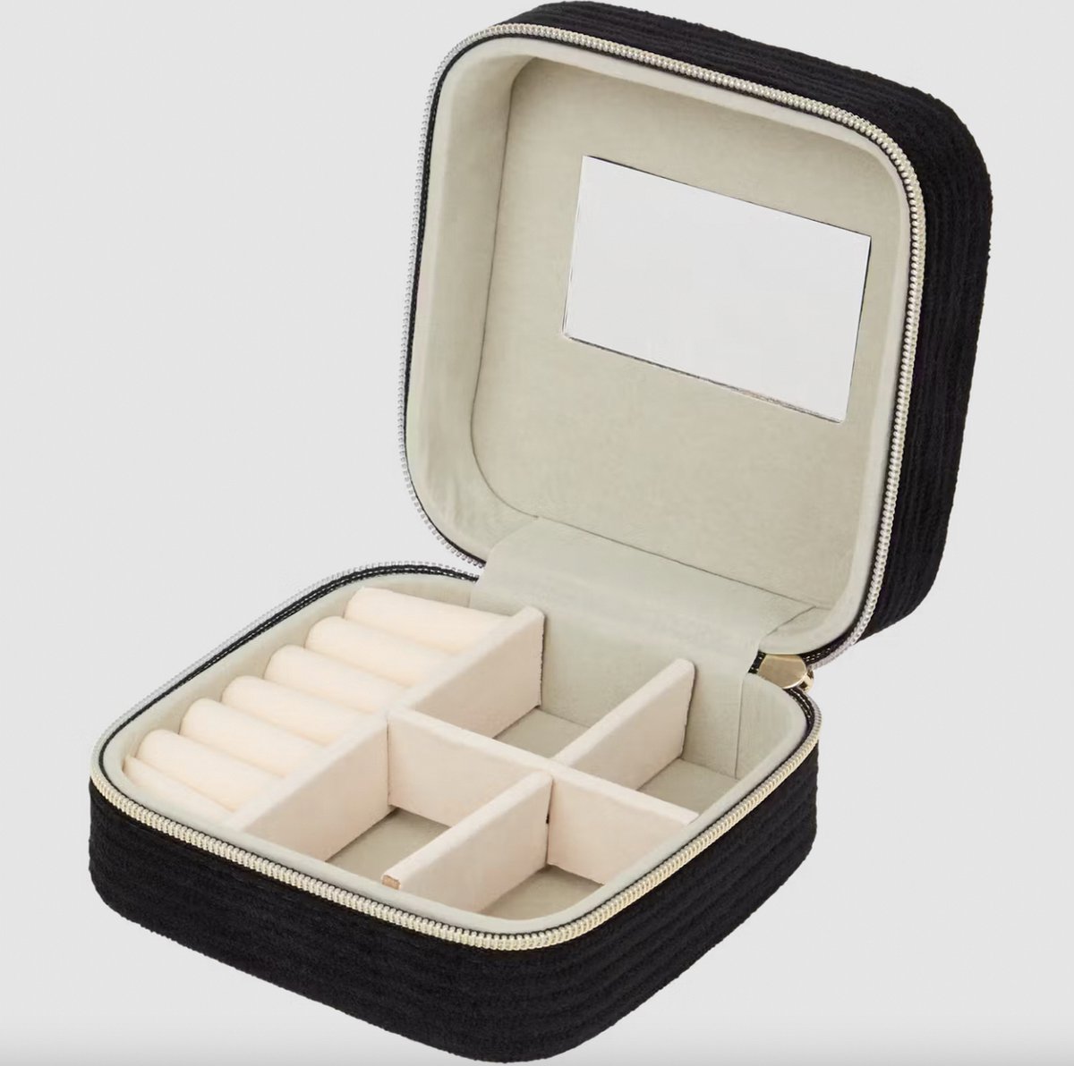 Kleine Sieradendoos - Juwelendoos Compact - Sieraden oraganizer – Velvet Zwart