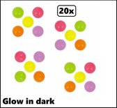 20 stuks stuiterbal glow in dark 3,3cm - Thema feest festival party