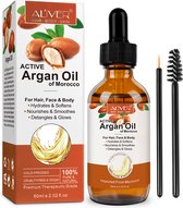 Aliver | Huile d'Argan pour les Cheveux, le visage et le corps | 100% pur & naturel | 60 ml