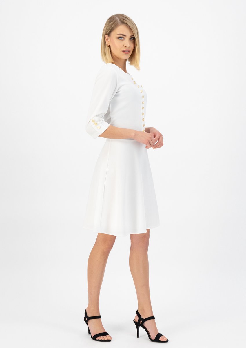 Rocher- witte jurk- jurk- jurk voor vrouwen