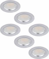Austin - Inbouwspots - LED - Ø81mm - Zilver - 3 Watt - Set 6 spots