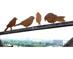 Tuindecoratie set van 4 vogels - Decoratie voor buiten - Tuin accessoires - Sfeer vogels - Staande vogels - ijzer - Bruin/Roestkleur Tuindecoratie set van 4 vogels - Decoratie voor buiten - Tuin accessoires - Sfeer vogels - Staande vogels - ijzer - Bruin/Roestkleur